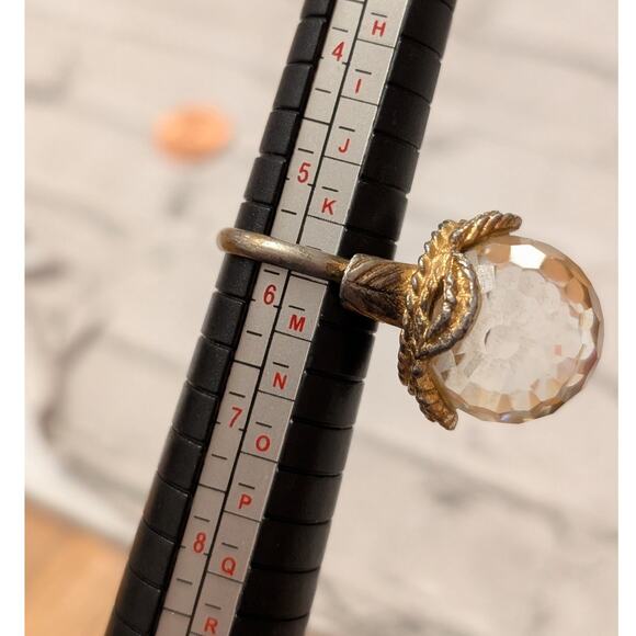 Vintage 60s Rainbow Crystal Ball Ring Size 5.75 - Picture 9 of 10